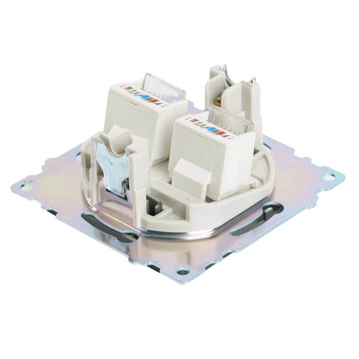 Катрин - Розетки и выключатели Stekker Розетка компьютерная 2-местная RJ-45 STEKKER GLS00-7109-06 Катрин графит 50008