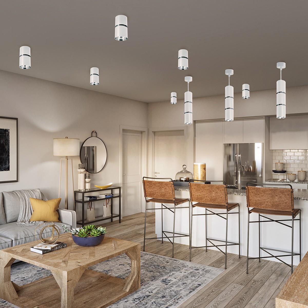 Светильники споты светодиодные Светильник спот Feron ML1862 ZEN настенно-потолочный GU10 белый хром 48644 