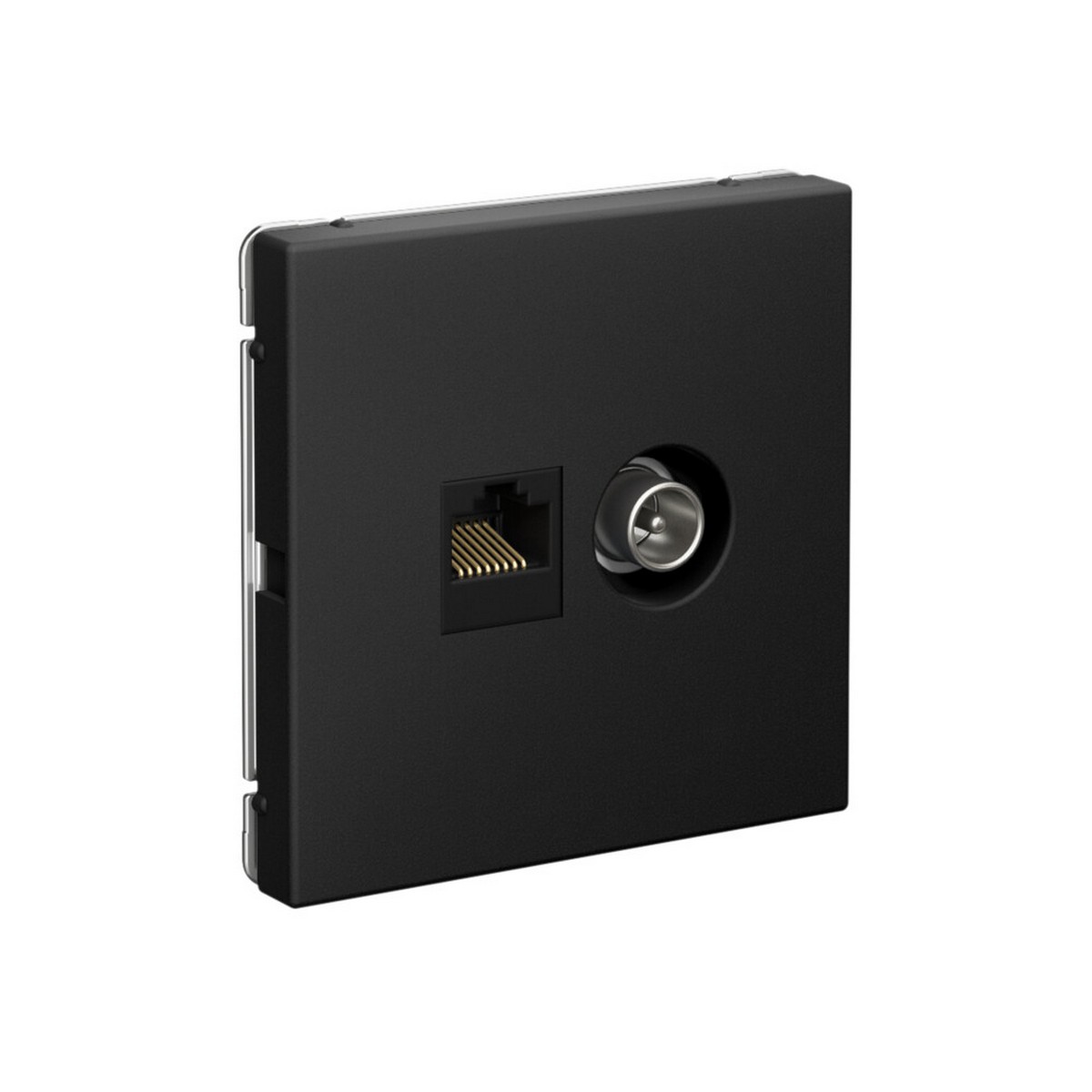 ArtGallery Карбон Розетка Systeme Electric ArtGallery Карбон двойная ТВ + компьютерная RJ45 кат. 5Е GAL001089