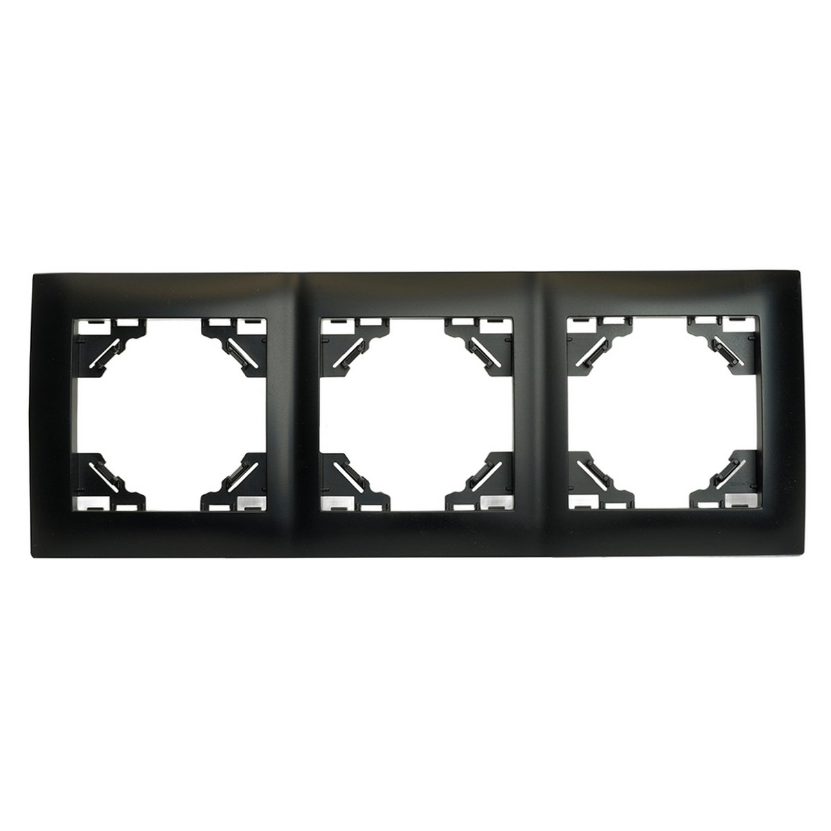 Эрна - Розетки и выключатели Stekker Рамка STEKKER 3-местная Эрна Элегант черный PFR00-9013-03 49663