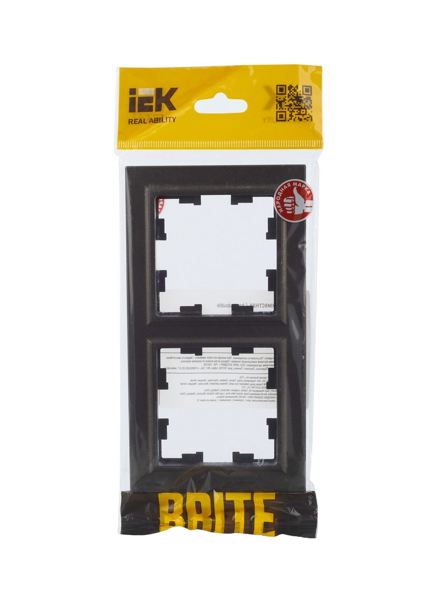IEK Brite Рамки Рамка IEK BRITE 2-местная РУ-2-БрТБ темная бронза BR-M22-K45