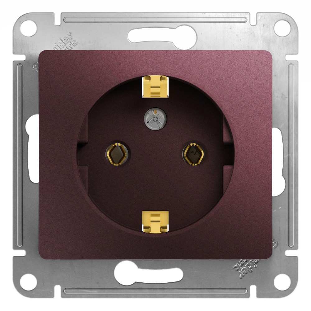Glossa Баклажан Розетка Systeme Electric Glossa Баклажановая с-з GSL001143