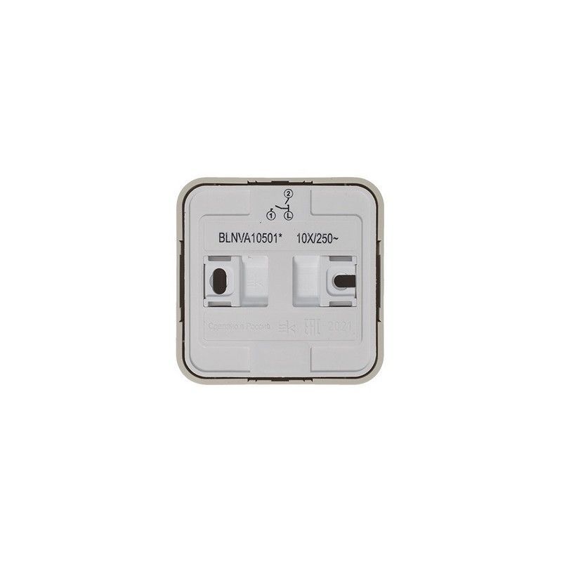 Blanca бежевые розетки и выключатели Выключатель SE Blanca 2-клавишный Бежевый наружный (cх.5) изолир. пластина BLNVA105017