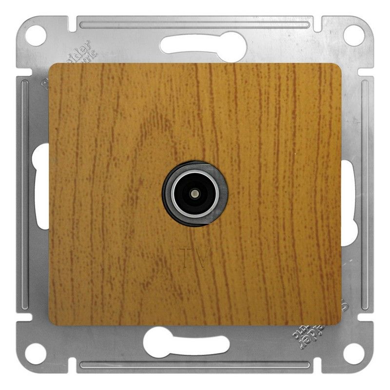 Glossa Дуб Розетка TV Systeme Electric Glossa Дерево Дуб проходная 4DB GSL000592
