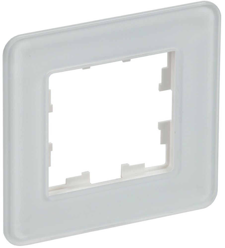 IEK Brite Рамки Рамка IEK BRITE DECOR Белый матовый стекло скругл.угол 1-м РУ-1-2-Бр RE BR-M12-G-41-K01