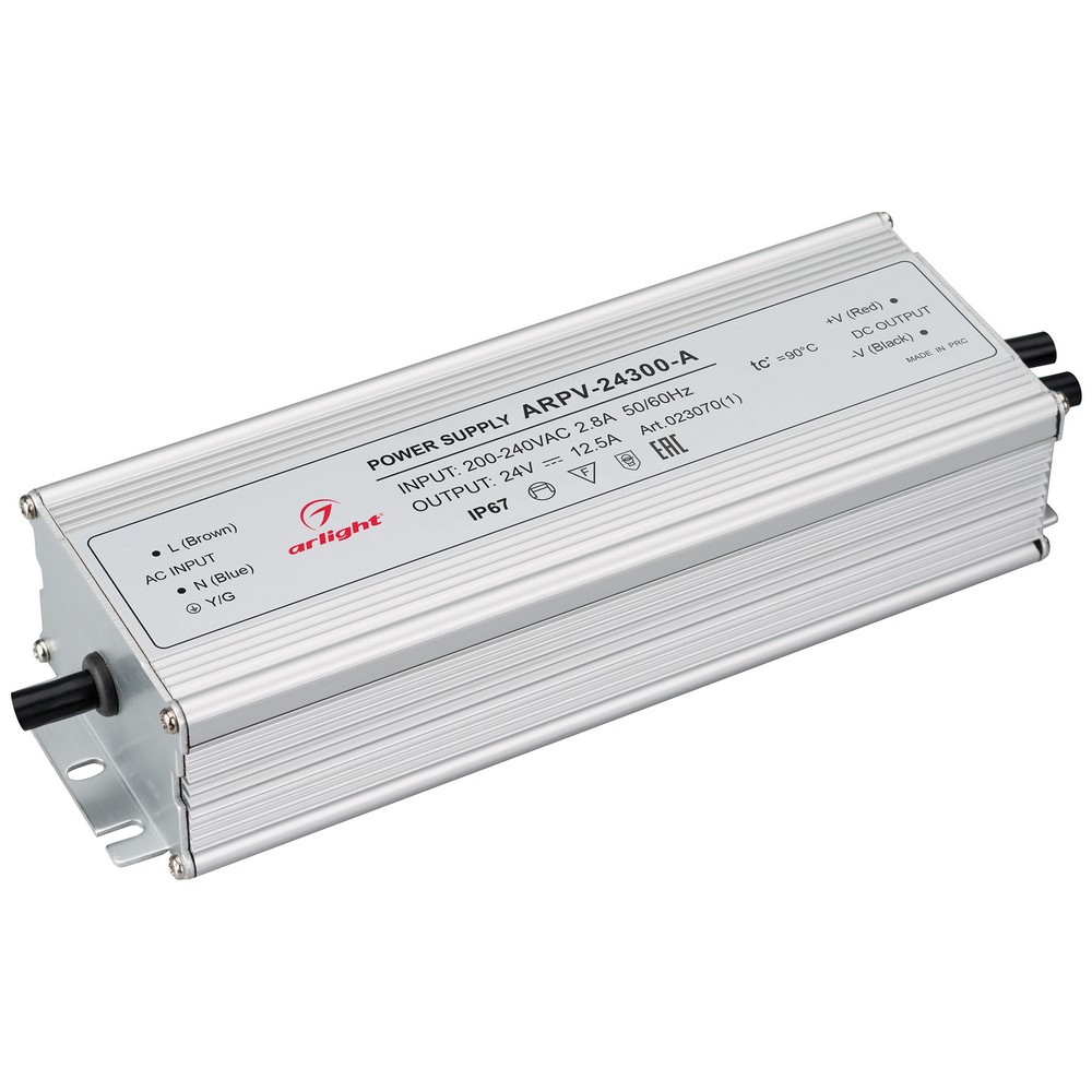 Блоки питания для светодиодной ленты Блок питания Arlight ARPV-24300-A (24V, 12.5A, 300W) (IP67 Металл, 3 года) 023070(1) 