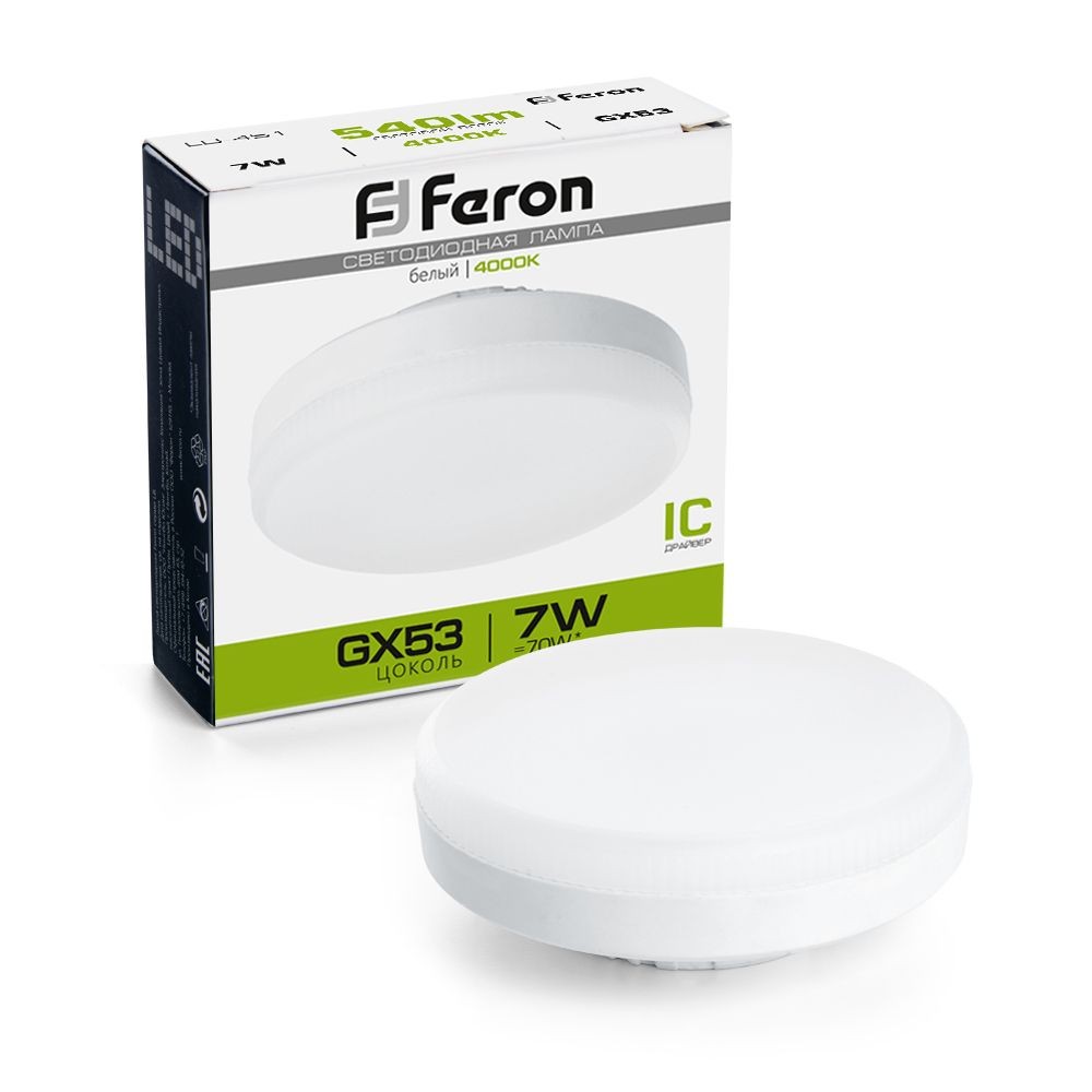 GX70, GX53 Лампа светодиодная Feron LB-451 GX53 7W 4000K 25828 