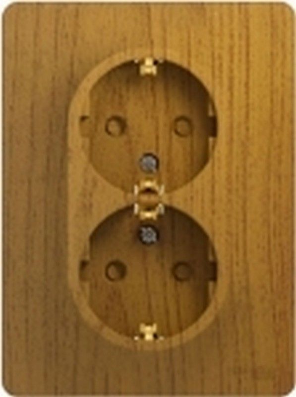 Glossa Дуб Розетка Systeme Electric Glossa Дерево Дуб 2-я с заземлением со шторками GSL000526