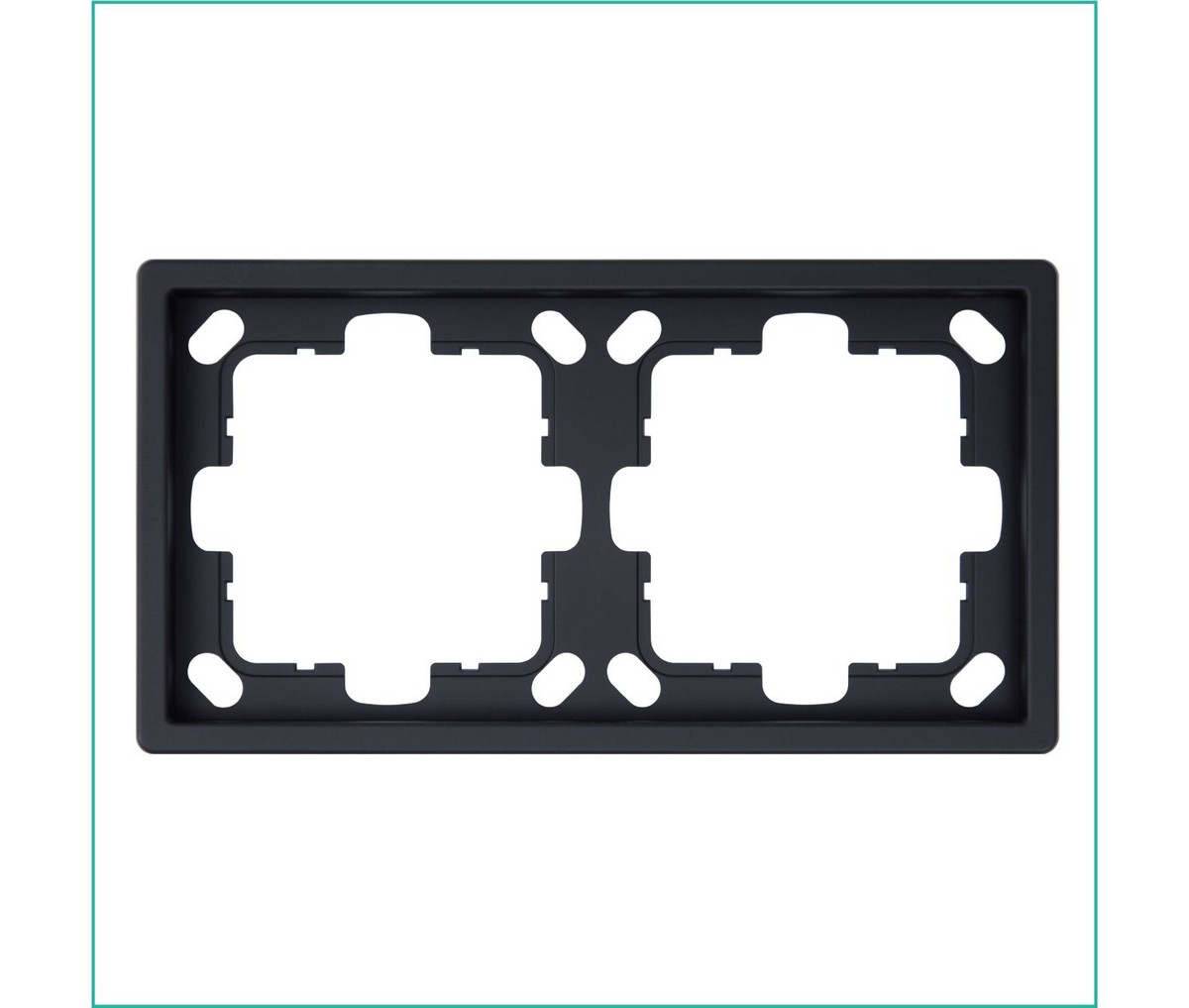 JASMART FD - розетки и выключатели Рамка JASMART FD 2-постовая Черный матовый (soft touch) 1002PBM