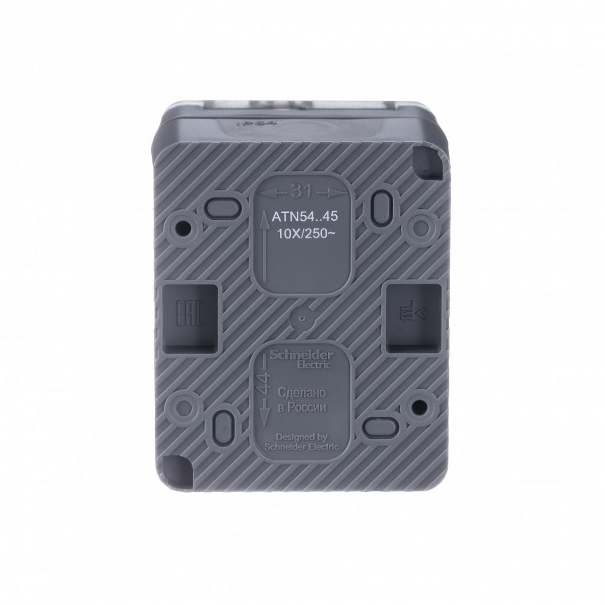 AtlasDesign Карбон Розетка Systeme Electric AtlasDesign Profi54 наружная Антрацит с/з со шторками 16А ATN544045