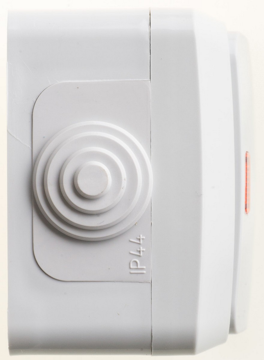 Этюд Серый Выключатель 1-клавишный Systeme Electric Этюд наружный Серый с подсветкой IP44 BA10-045C