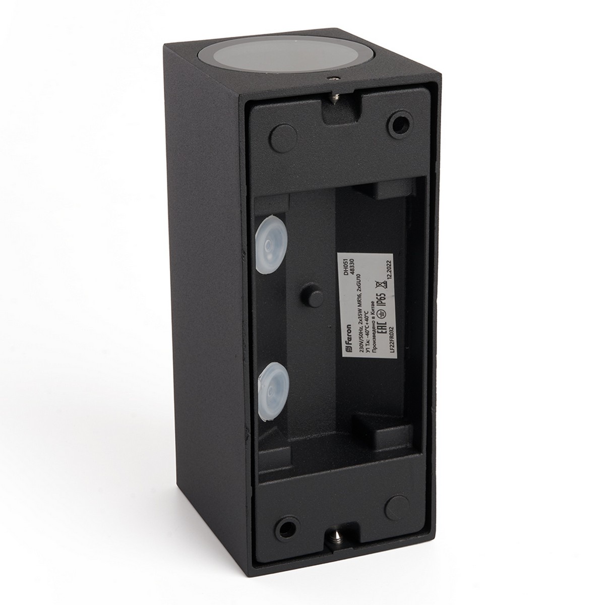 Уличные настенные светильники Светильник садово-парковый Feron DH051 на стену 2*GU10 230V черный 48330 