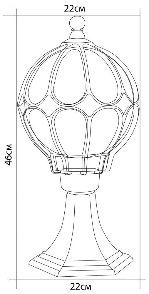 Светильник садово-парковый Feron PL3804 круглый на постамент 60W 230V E27 черное золото 11365