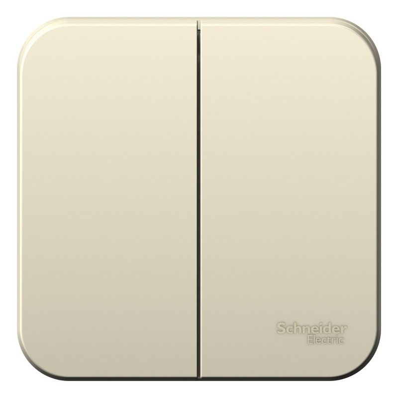 Blanca молочные розетки и выключатели Выключатель SE Blanca 2-клавишный Молочный наружный изолир. пластина BLNVA105012