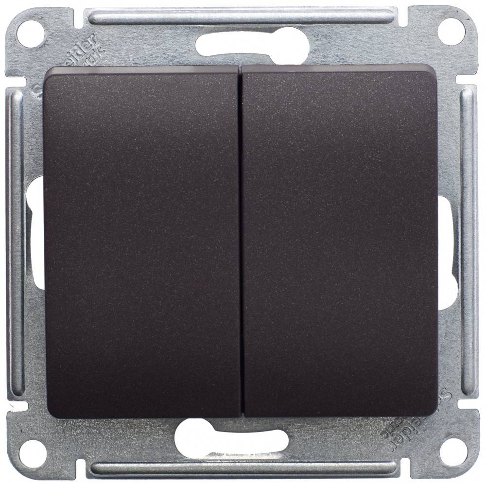 Glossa Шоколад Переключатель Systeme Electric Glossa Шоколад 2-клавишный, сх.6, 10АХ механизм GSL000865