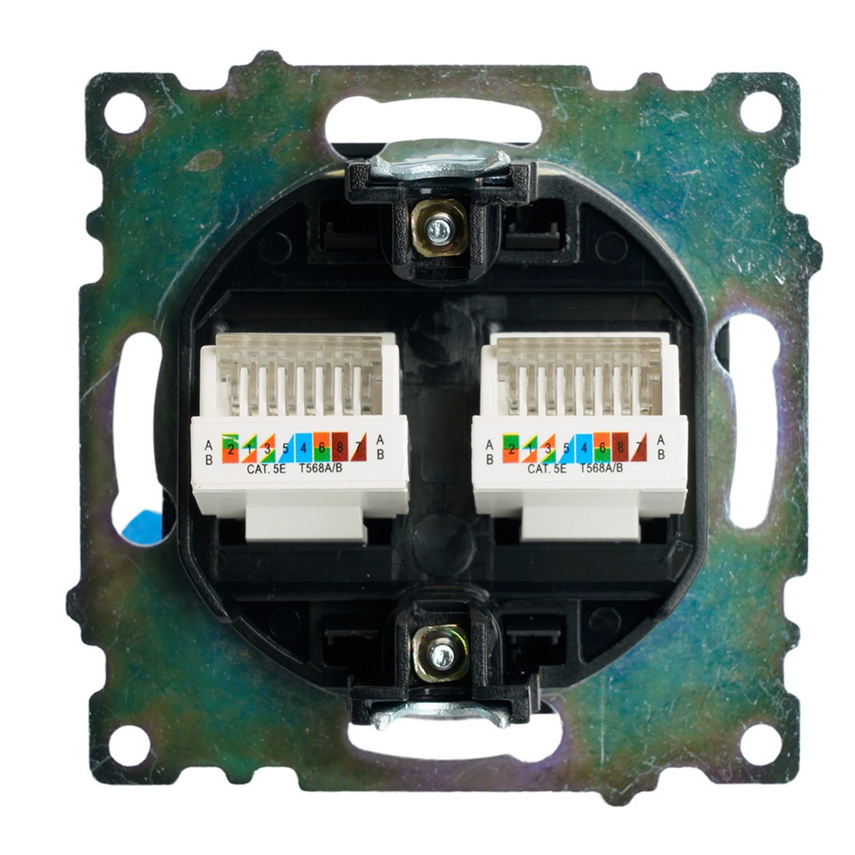 Катрин - Розетки и выключатели Stekker Розетка компьютерная 2-местная RJ-45 STEKKER GLS00-7109-05 Катрин черный 50007