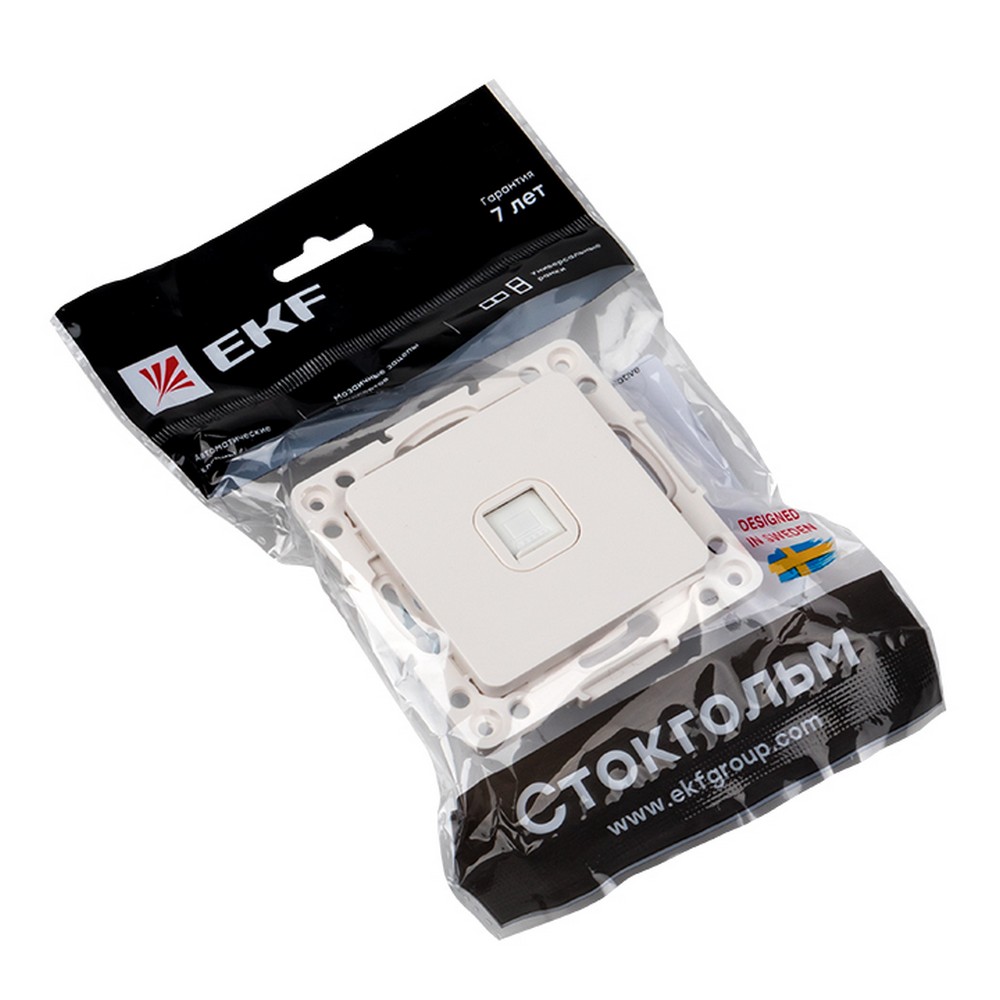 EKF Стокгольм белый Розетка RJ-45 EKF PROxima Стокгольм Белый  EYK01-035-10