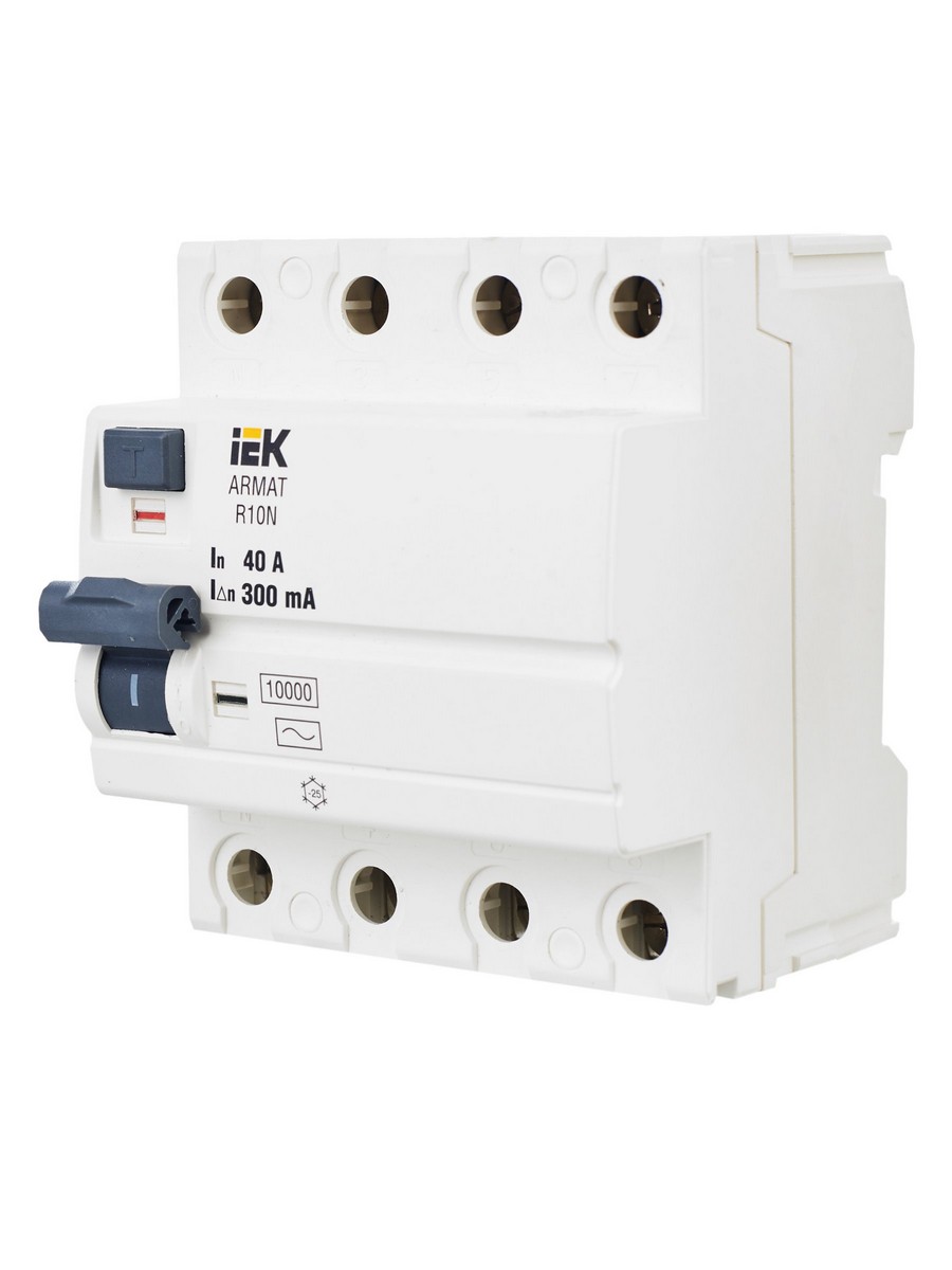 IEK ВДТ УЗО IEK ARMAT R10N 4P 40А 300мА тип AC AR-R10N-4-040C300 