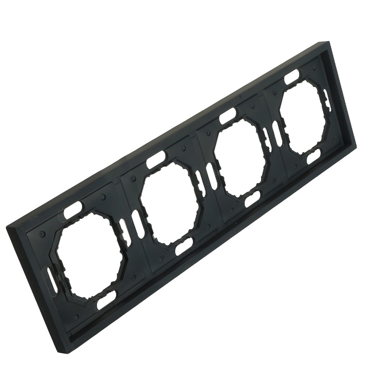 Эмили - Розетки и выключатели Stekker Рамка 4-ая STEKKER Эмили PFR00-5004-05 черный уголь soft touch 49861