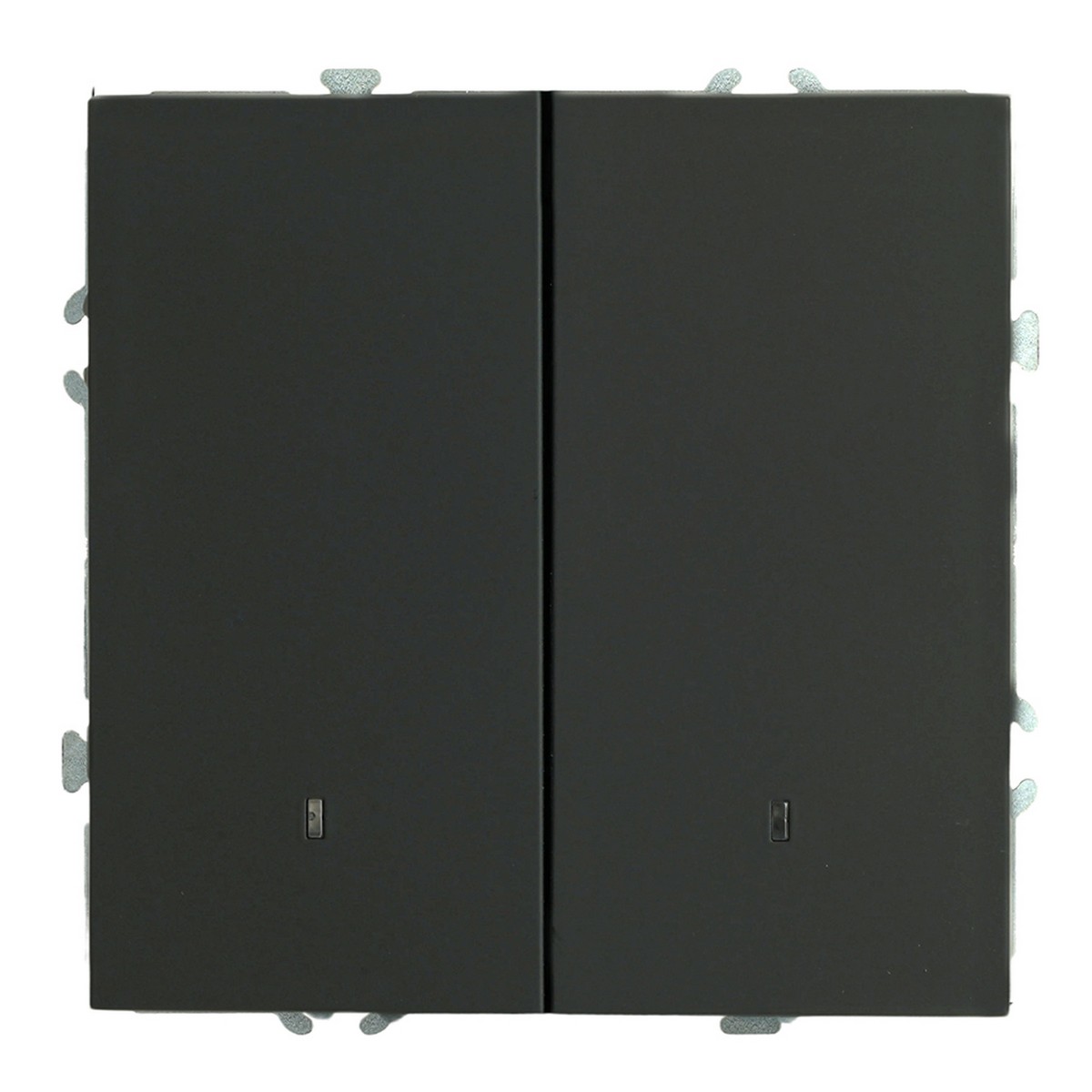 Эмили - Розетки и выключатели Stekker Выключатель 2-клавишный c индикатором STEKKER Эмили RSW10-5102-05 черный уголь soft touch 49838