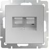 Werkel Серебряный механизмы Розетка телефонная и Еthernet Werkel RJ-11 RJ-45 серебряная W1182106