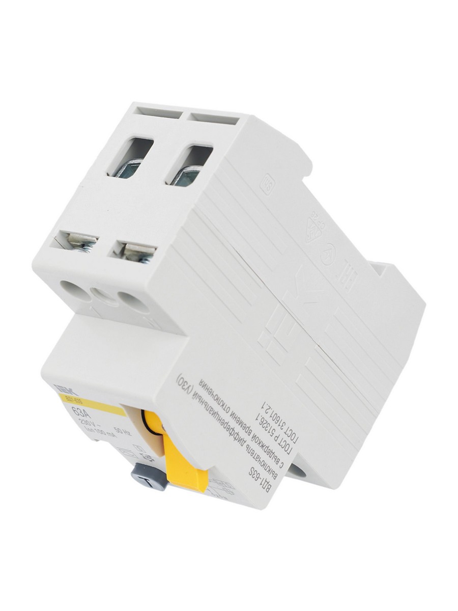 IEK Выключатель дифференциальный IEK KARAT ВД1-63S 2Р 63А 100мА MDV12-2-063-100 