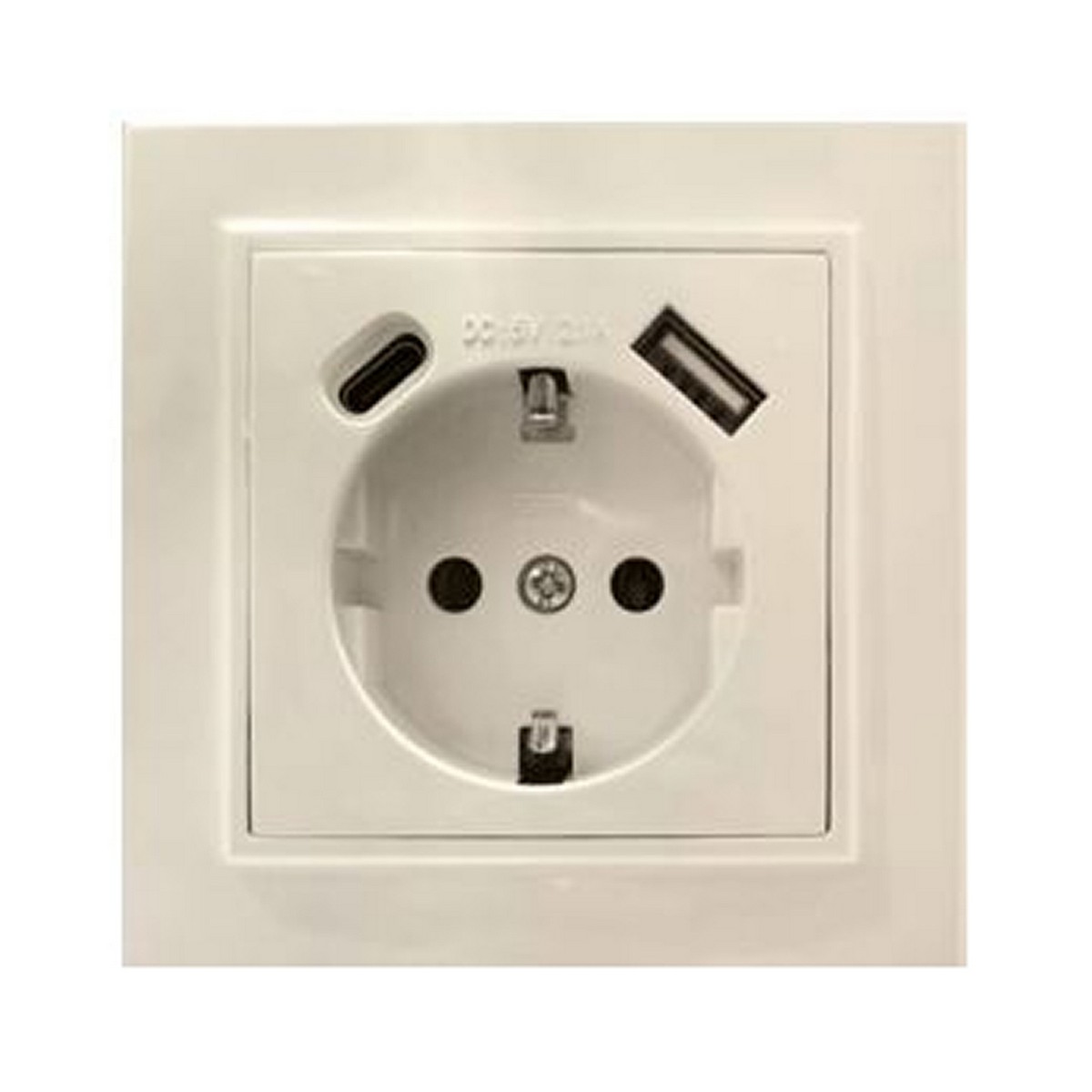Эрна - Розетки и выключатели Stekker Розетка 1-местная с/з STEKKER PST16-9016-02 250В 16А с USB+ type C Эрна слоновая кость 50077