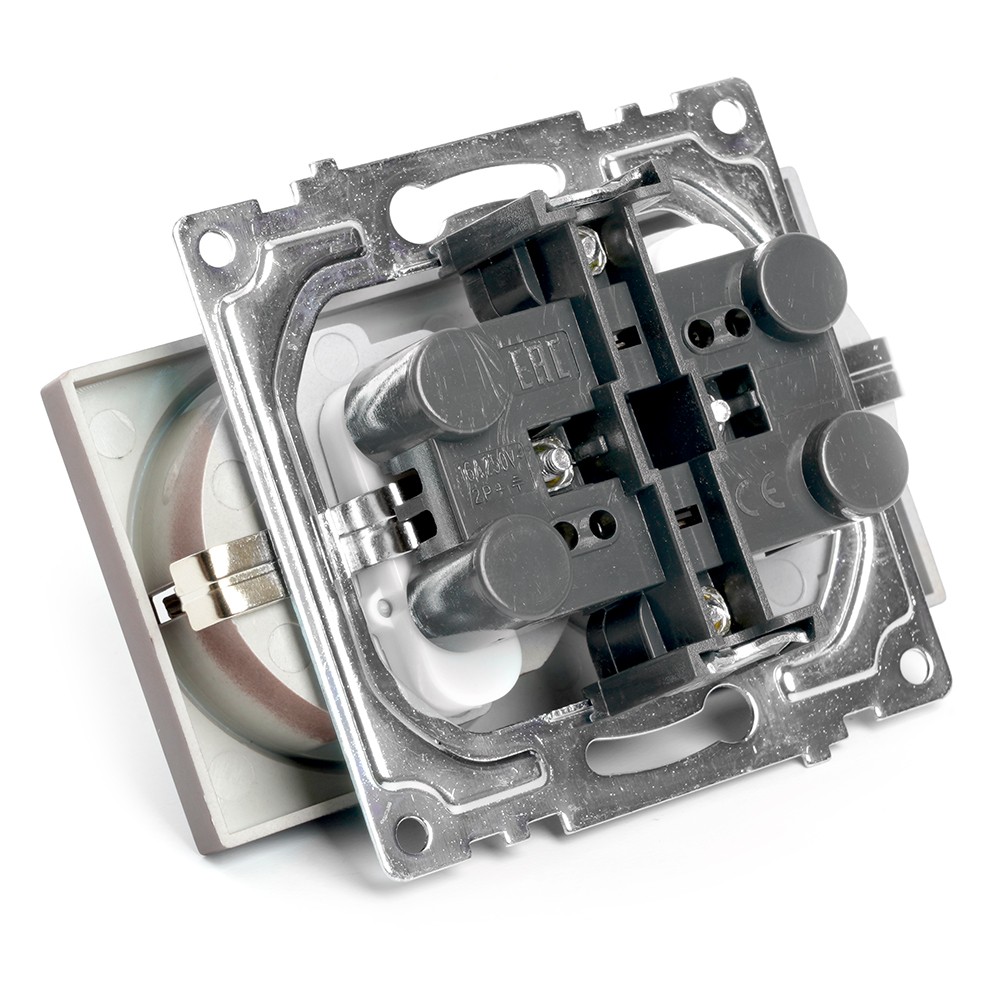 Катрин - Розетки и выключатели Stekker Розетка 2-местная с/з STEKKER GLS16-7114-04 250V 16А с защ. шторкой Катрин шоколад 49030