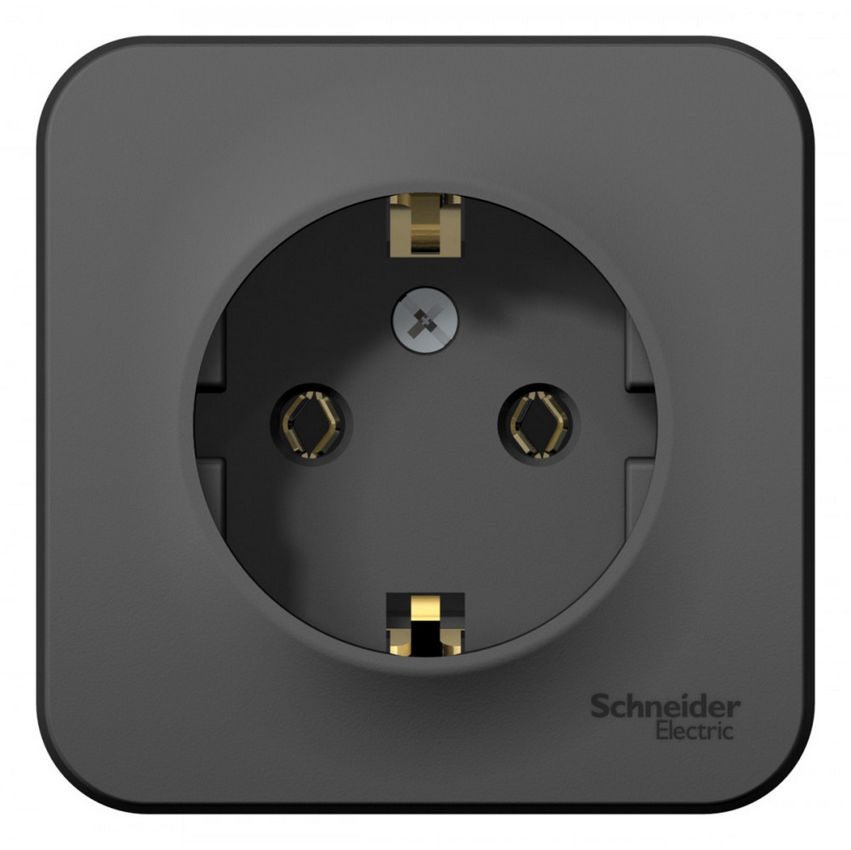 Blanca антрацит розетки и выключатели Розетка SE Blanca с/з Антрацит наружный без шторок изолир. пластина BLNRA010116