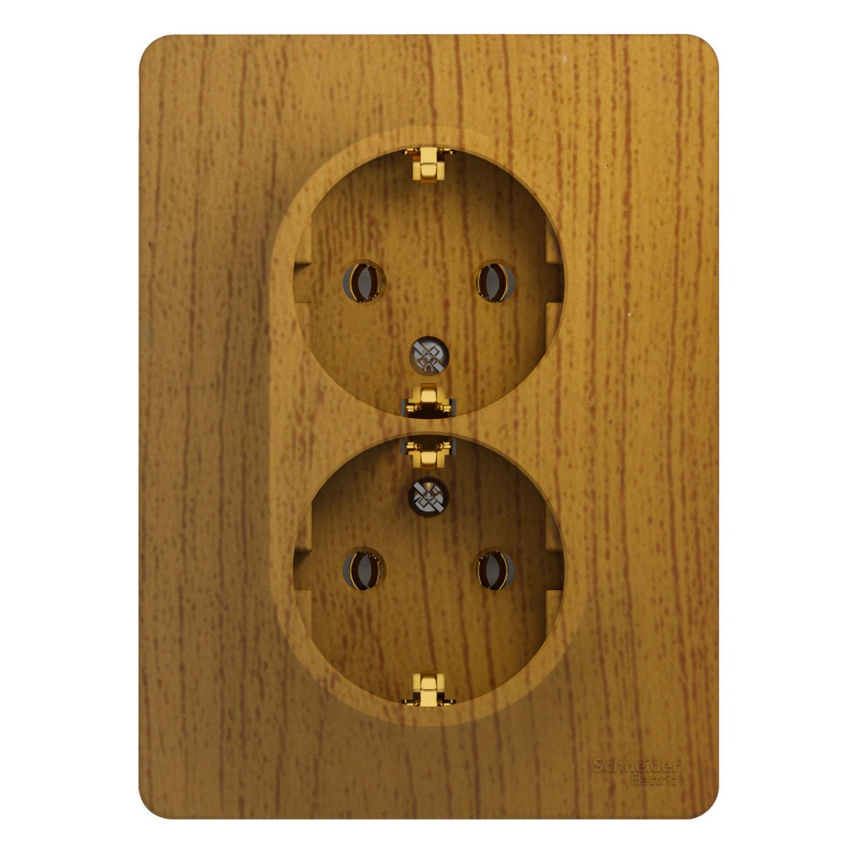 Glossa Дуб Розетка Systeme Electric Glossa Дерево Дуб 2-я с заземлением GSL000524