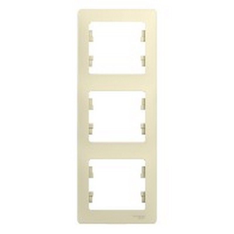 Glossa Бежевый Рамка Systeme Electric Glossa Бежевый 3-я, вертикальная GSL000207