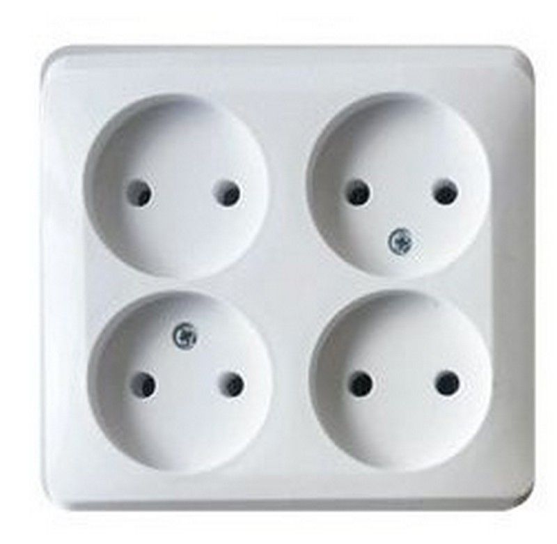 Этюд Белый Розетка 4-ая Systeme Electric Этюд наружный Белый б/з без шторок PA16-205B