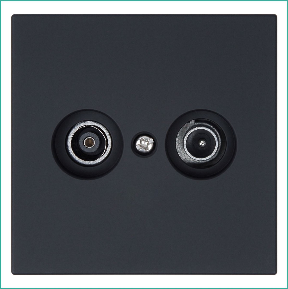 JASMART FD - розетки и выключатели Розетка TV+FM JASMART FD Φ9.5mm проходная Черный матовый (soft touch) 6205PBM