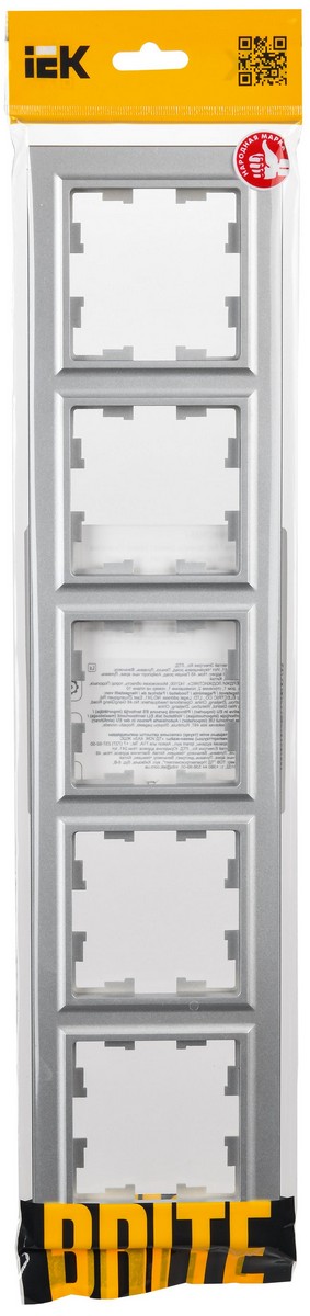 IEK Brite Рамки Рамка IEK BRITE BASE Алюминий 5-м РУ-5-БрА BR-M52-K47