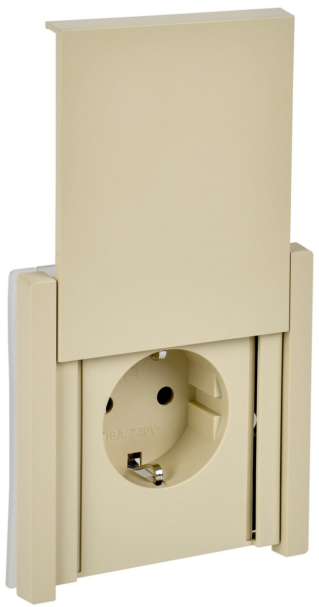 IEK FORTE&PIANO Ваниль Розетка IEK FORTE&PIANO Ваниль с/з со шт с крышкой винтовое крепление 16А IP44 FP421