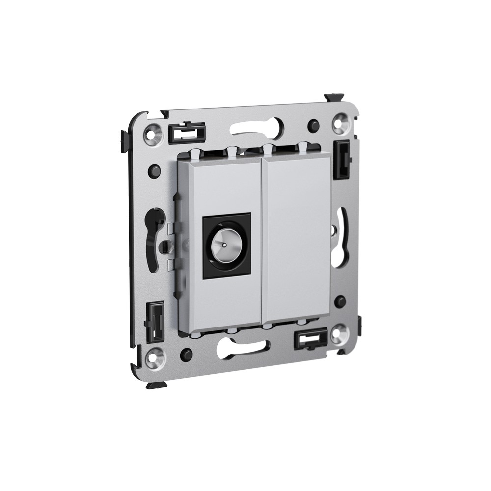 DKC Avanti механизмы Закаленная сталь Розетка TV DKC Avanti одиночная в стену "Закаленная сталь" 4404503