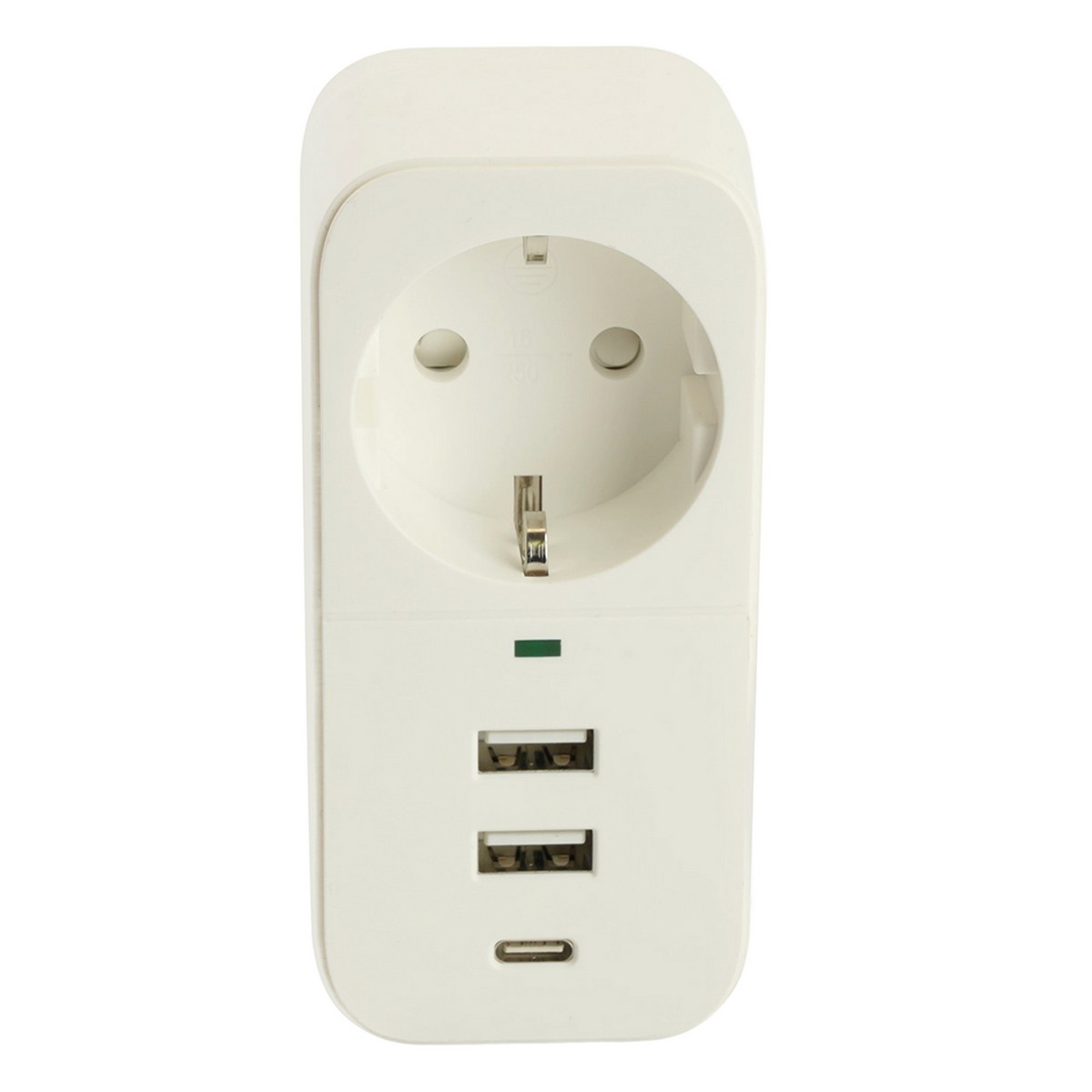 Колодки и удлинители, тройники Сетевой фильтр 1-местный с/з STEKKER HM81-11-1 2USB+1Type-C Nova белый 50142 