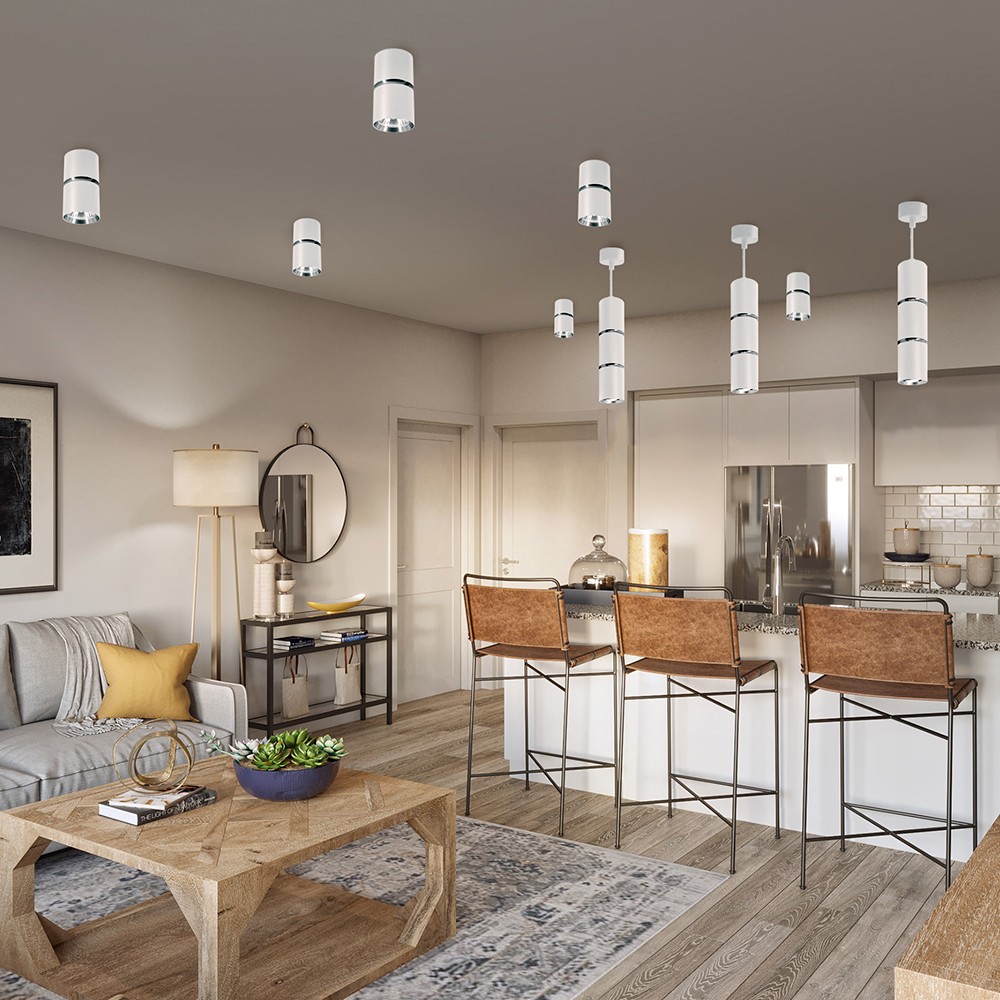 Светильники споты светодиодные Светильник спот Feron ML1862 ZEN настенно-потолочный GU10 белый хром 48644 