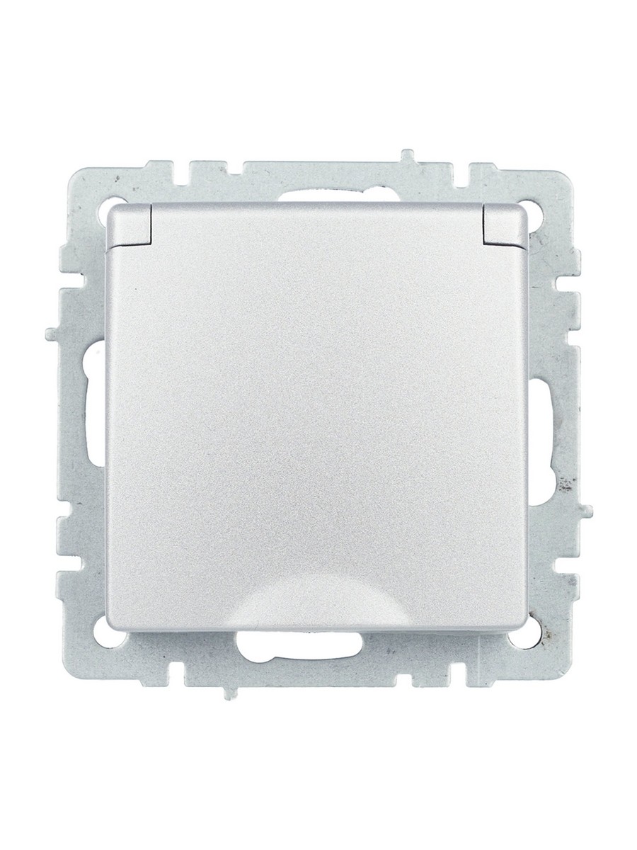 IEK Brite Алюминий Розетка IEK BRITE с/з с шторками и крышкой 16А IP44 РСбш10-3-44-БрА алюминий BR-R16-16-44-K47