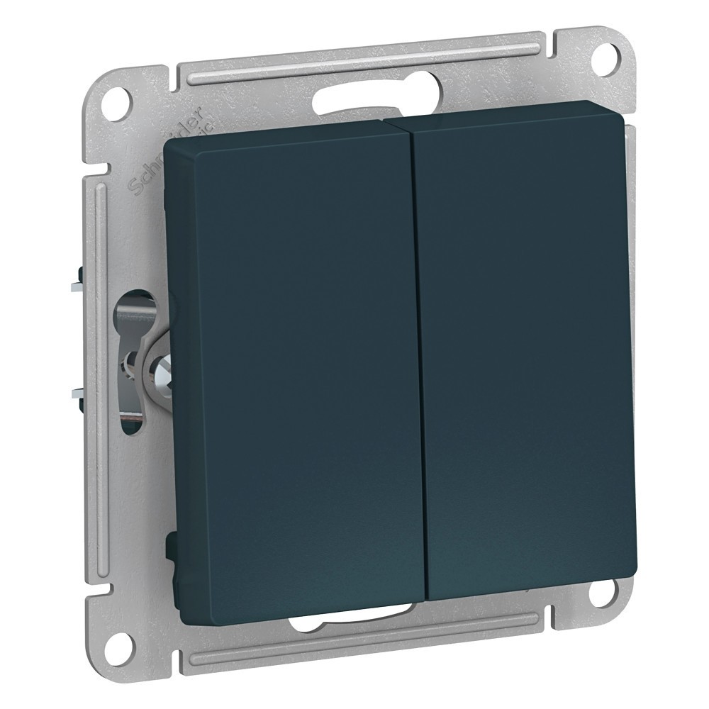 AtlasDesign Изумруд Выключатель Systeme Electric AtlasDesign Изумруд 2-клавишный с самовозвратом, сх.2, 10А, механизм ATN000817