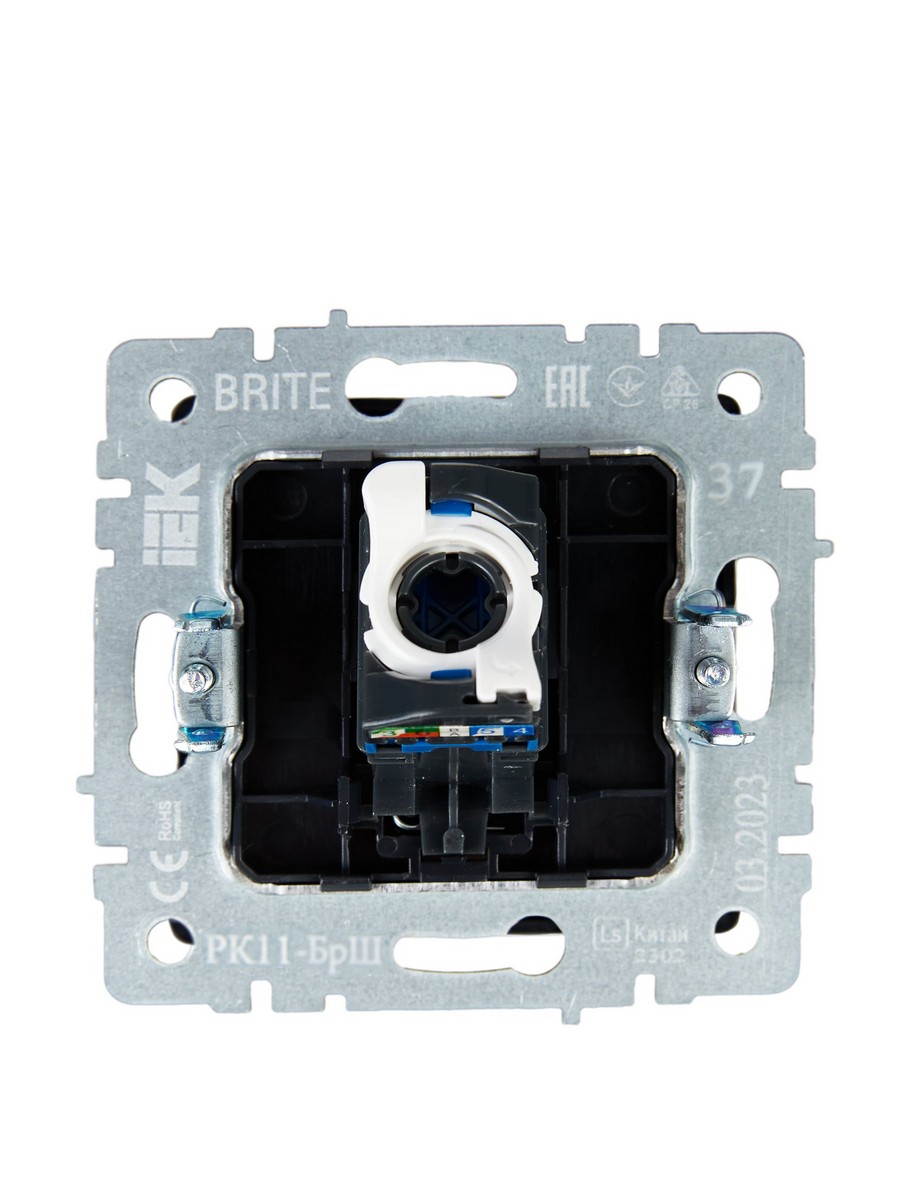 IEK Brite Шампань Розетка компьютерная IEK BRITE BASE Шампань RJ45 кат.6 РК11-БрШ BR-K10-2-K37
