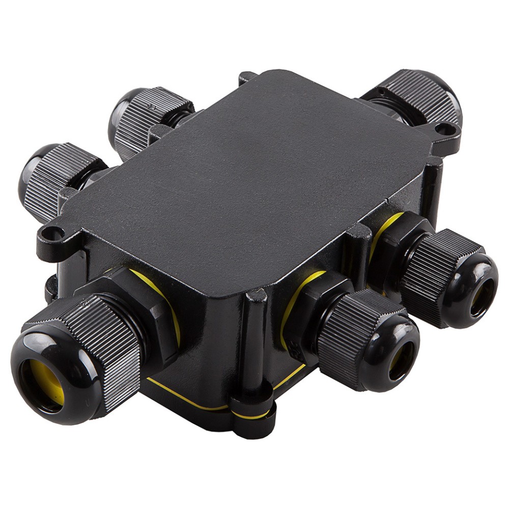 Коробка распределительная Feron LD526 водонепроницаемая на 6 выходов, 450V, 140х100х36, черный 49124