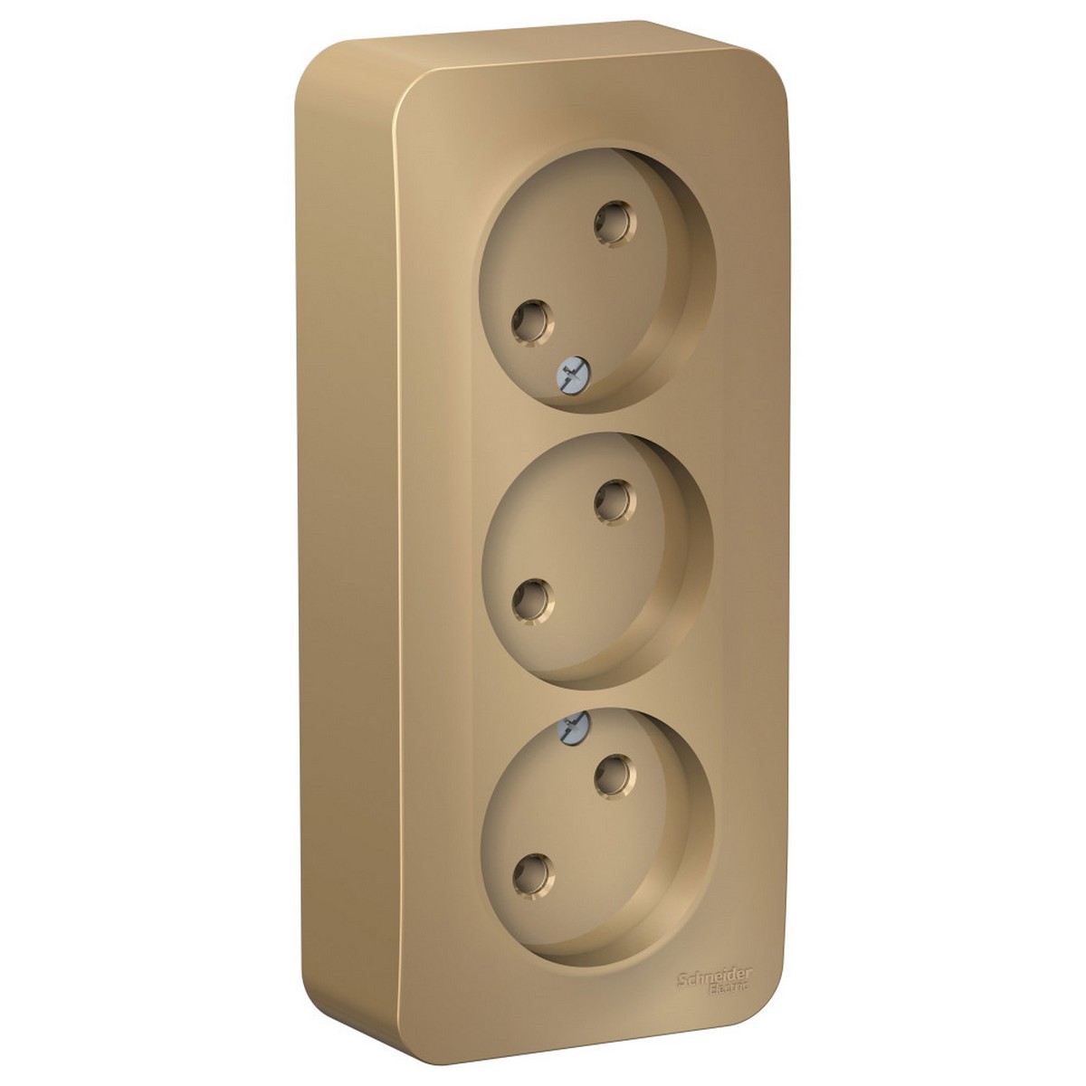 Blanca титан розетки и выключатели Розетка SE Blanca 3-ая Титан наружный б/з без шторок изолир. пластина BLNRA000314