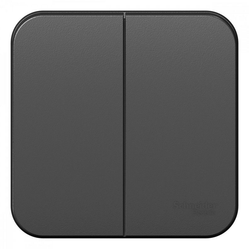 Blanca антрацит розетки и выключатели Выключатель SE Blanca 2-клавишный Антрацит наружный изолир. пластина BLNVA105016