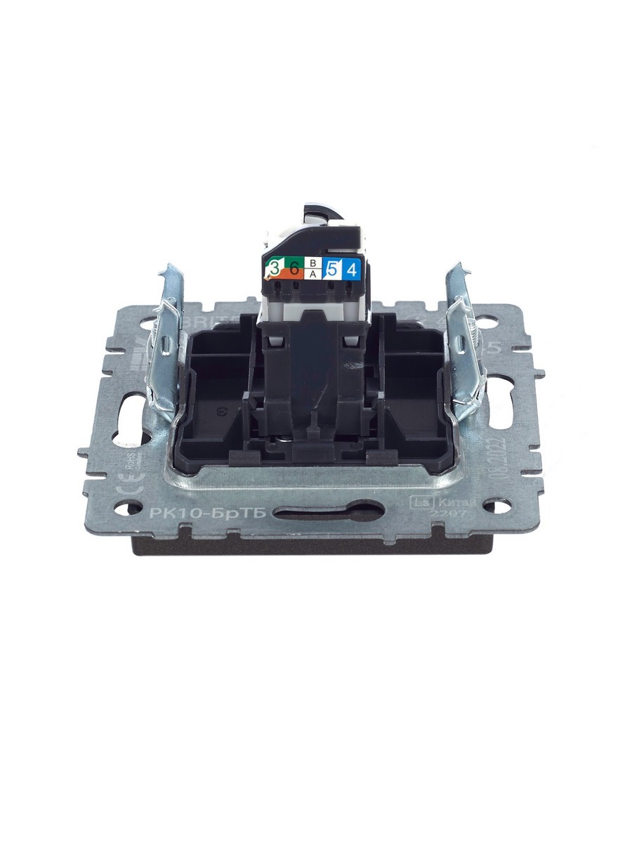 IEK Brite Бронза Розетка IEK BRITE компьютерная RJ45 кат.5E РК10-БрТБ темная бронза BR-K10-1-K45