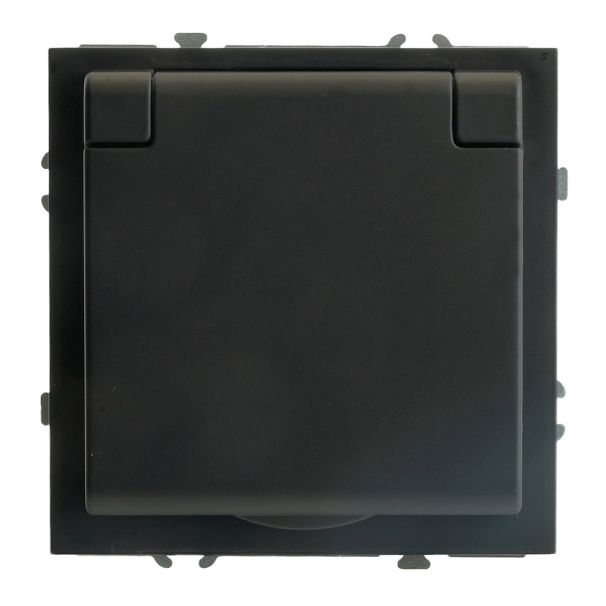 Эмили - Розетки и выключатели Stekker Розетка 1-ая с крышкой с защ. штор б/з STEKKER Эмили RST16-5113-05 черный уголь soft touch 49852