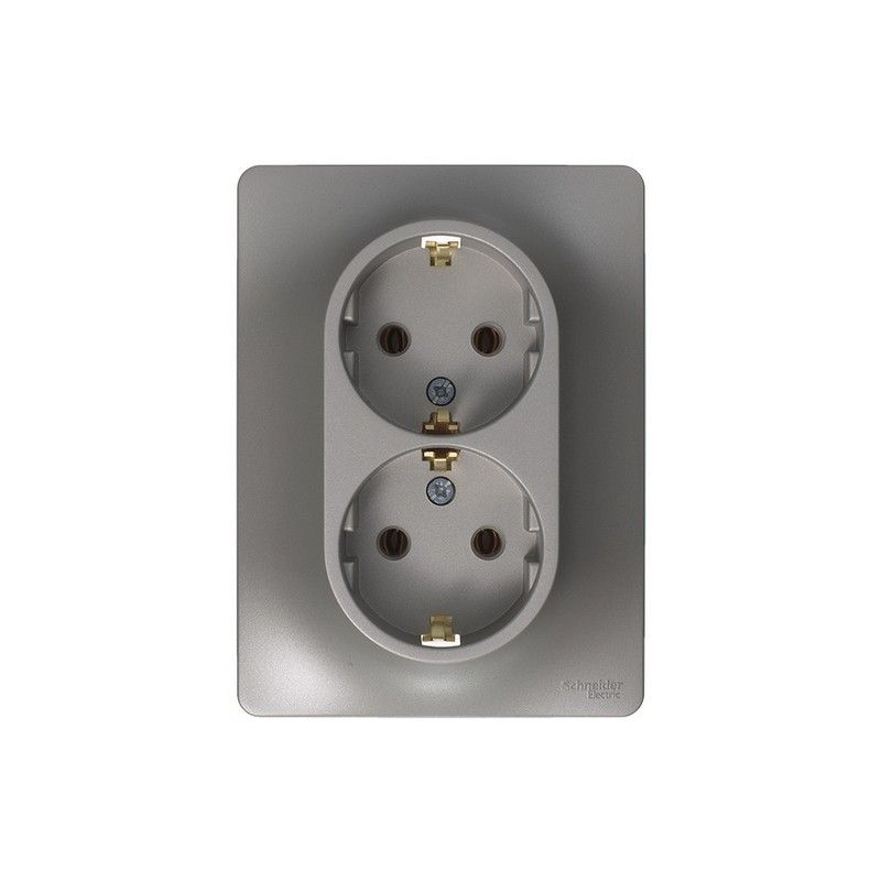 Glossa Платина Розетка Systeme Electric Glossa Платина 2-ая с-з (в сборе) GSL001224