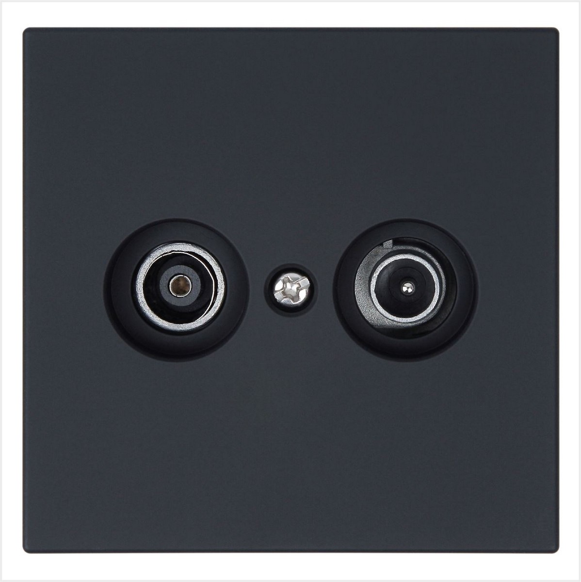 JASMART FD - розетки и выключатели Розетка TV+FM JASMART FD Φ9.5mm оконечная Черный матовый (soft touch) 6204PBM