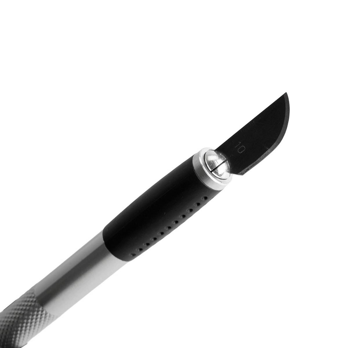 Нож макетный с алюминиевой рукояткой, 0,5 мм, кейс, 6 лезвий в комплекте, STEKKER KMU-41-S 50197 фото