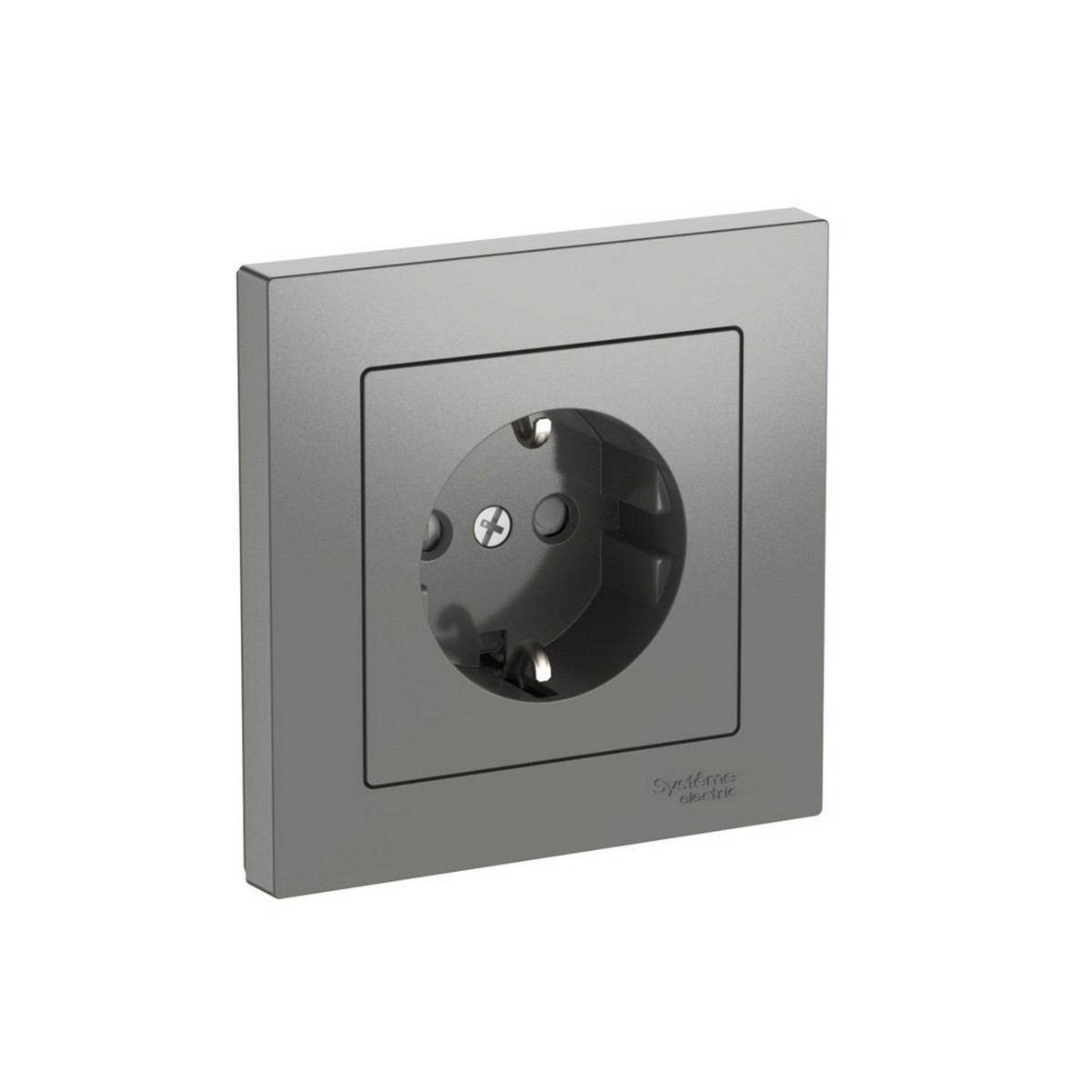 AtlasDesign Сталь Розетка SE AtlasDesign Сталь с заземлением со шторками в сборе быстрозажим. клем. ATN000944S